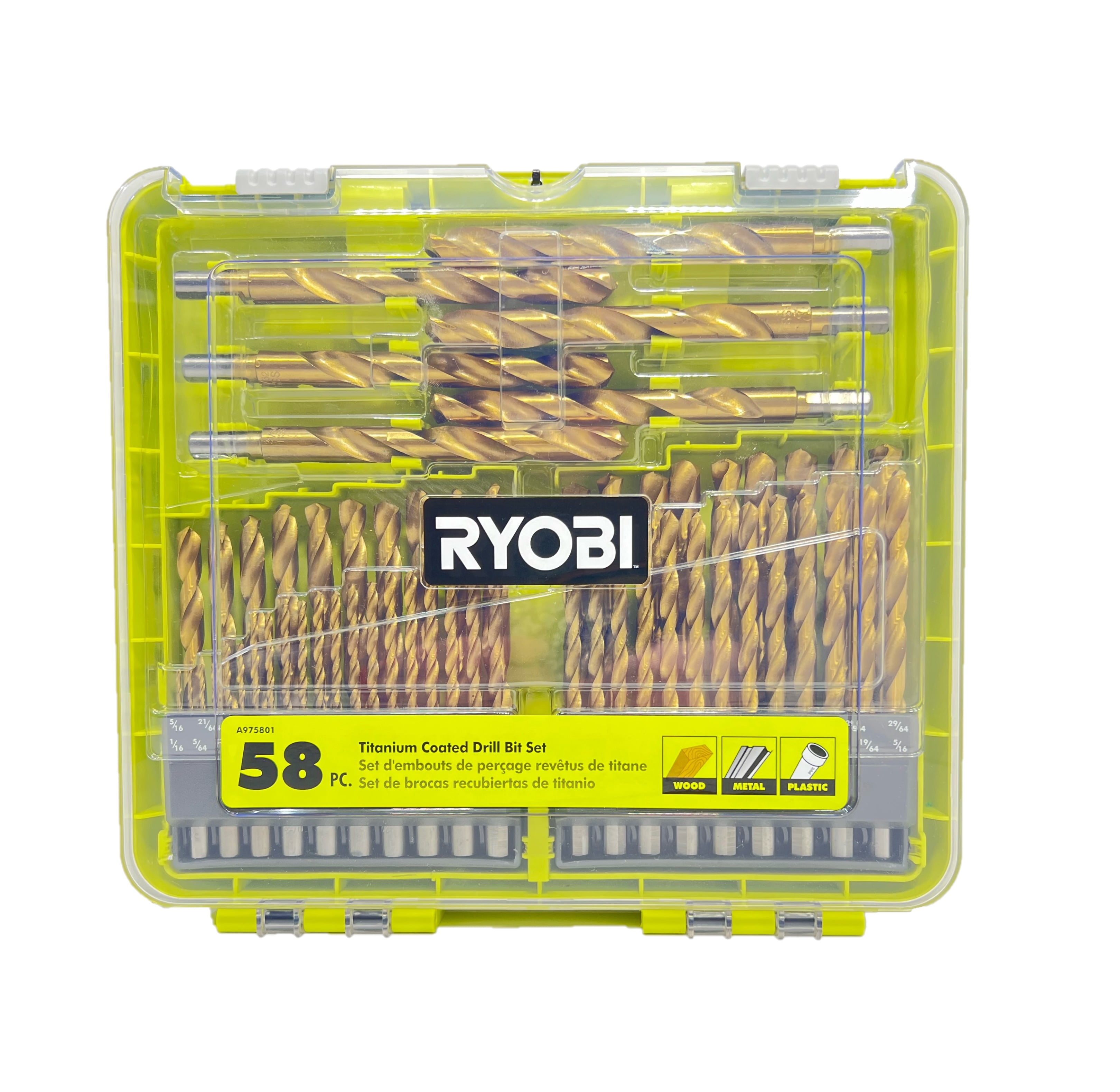 Ryobi 58-Piece Titanium Coated Drill Bit Set A975801