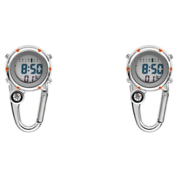 Inteprter Mosquetón Clip relojes reloj moda electrónico luminoso enfermera reloj hombres brújulas temperatura relojes Type3 NO3