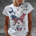 thumbnail image 4 of Levmjia Womens Top Casual T Shirt Printed 250th Anniversary Independent Day Short Sleeve Round Neck Polyester Blouse Fashion Loose Fit Comfortable Daily Wear Summer, 4 of 5