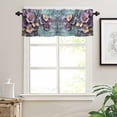 thumbnail image 3 of Hokiten Rod Pocket Curtain Valance, Purple Spring Flowers Farmhouse Window Valance for Living Room, Bedroom, Kitchen Retro Blue Mottled Wall Pastoral 42"W x 12"L, 3 of 8