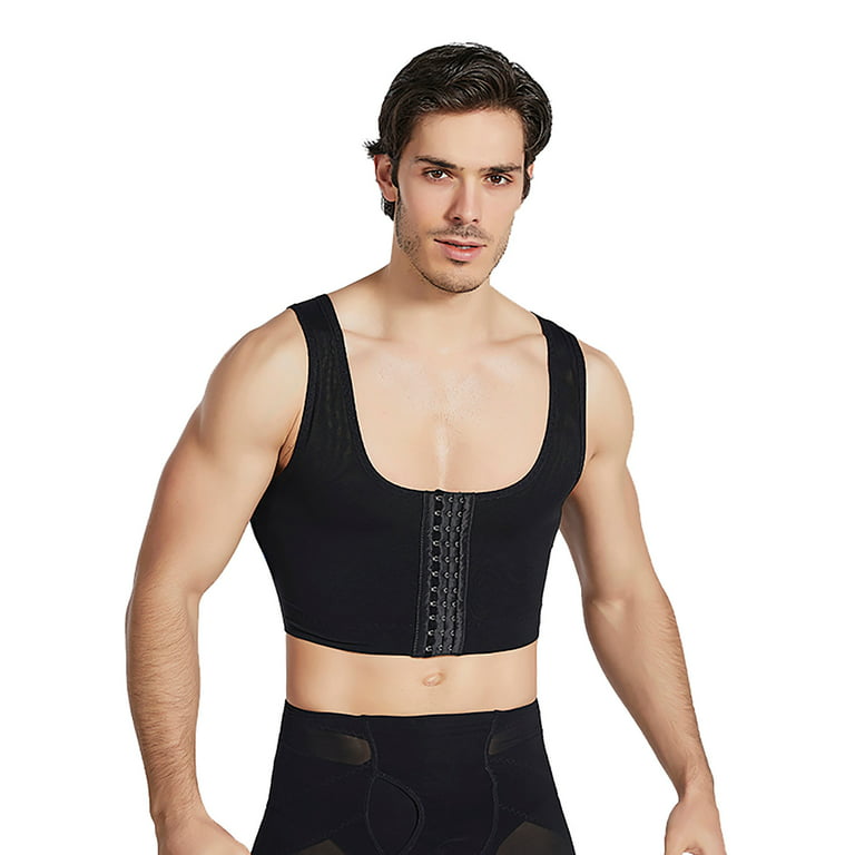 Penkiiy Men's Plastic Chest Vest Corset Chest Flat Chest Bandage Tight Body  Shaper Underwear Tank Tops for Men Big and Tall XL Black 2023 Summer Deal 