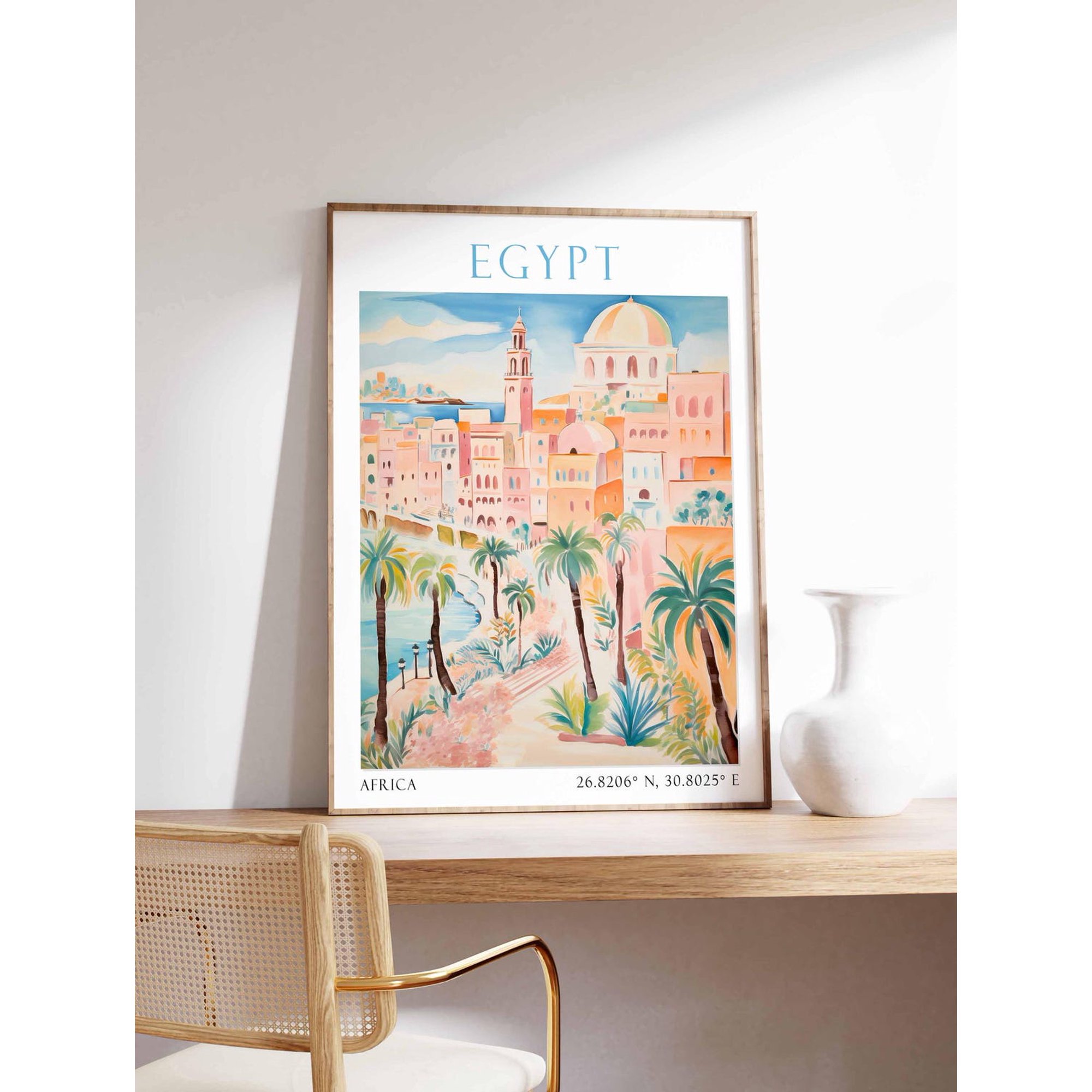 Cairo Egypt Travel Poster For Historic North African City Decor