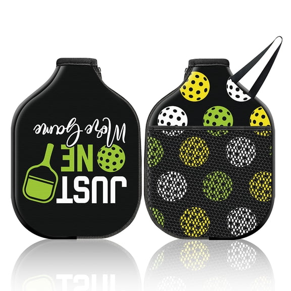2PCS Pickleball Paddle Cover with Zipper Compatible with 11.81 x 7.87 Inch Paddles Neoprene Scratch-proof & Machine Washable Racket Bag Sports