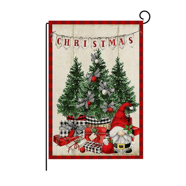 Decoración de bandera navideña, pancartas temáticas navideñas bonitas, árbol de Navidad impreso, bandera para exteriores, Navidad artesanal