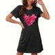 thumbnail image 1 of Camisón corto de mujer, vestido de largo medio con estampado de moda, camisón corto extragrande de mujer, camisón de manga corta con estampado de pecho a la moda, camisón de mujer, 1 of 6