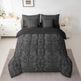 thumbnail image 2 of jejeloiu Rustic Victorian Floral 7pcs Bedding Comforter Set,Gray Black Queen Bedding Sets For Girls Teens Reversible, 2 of 8