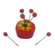 Red Roman Tomato Unique Polyresin Dining Picks For Elegant Food Decoration Gift Set of 7 Pieces