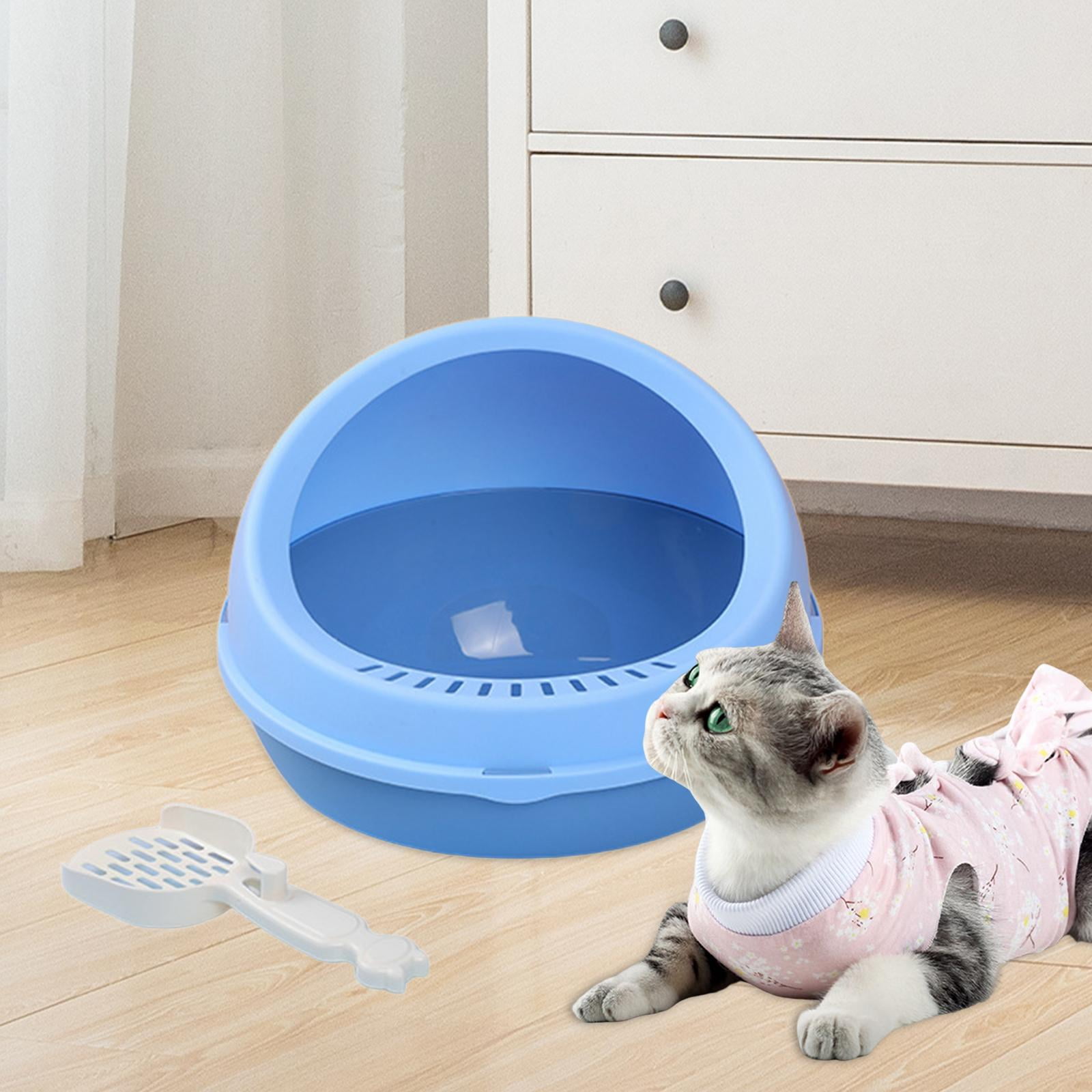 Bvdfgk Cat Litter Boxes Durable Enclosed Cats Litter Pan for Kitten Pet Birthday Kitty Blue