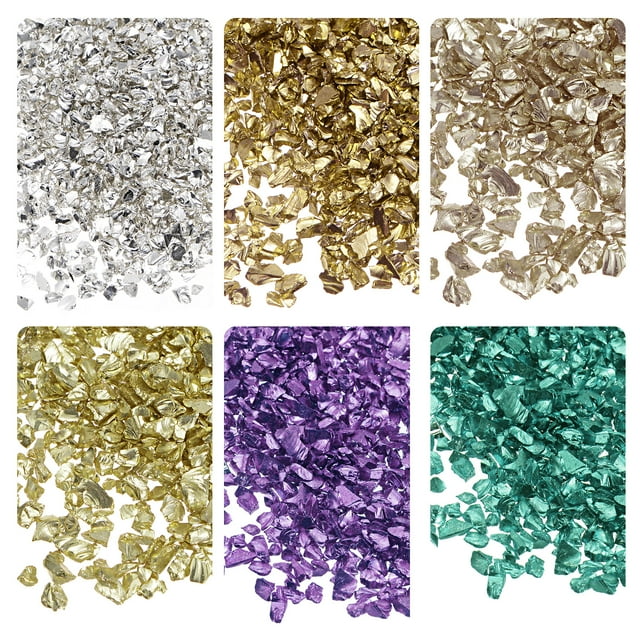 Vidrio triturado Unique Bargains 28g 1-4mm Irregular brillo metálico decoración