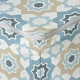 thumbnail image 4 of Moroccan Rectangle Pouf, Style Traditional Star Shape Motifs Repetition, Under Desk Foot Stool for Living Room Office Ottoman with Cover, 25", Deep Sky Blue Ecru, by Ambesonne, 4 of 4