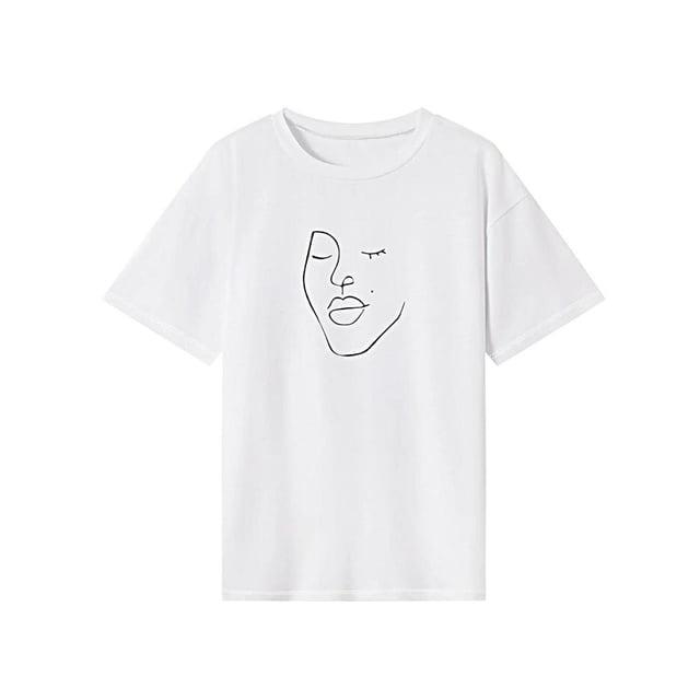 Camiseta para mujer con cuello redondo, ropa suave de moda, camisetas de verano para vacaciones en el trabajo L