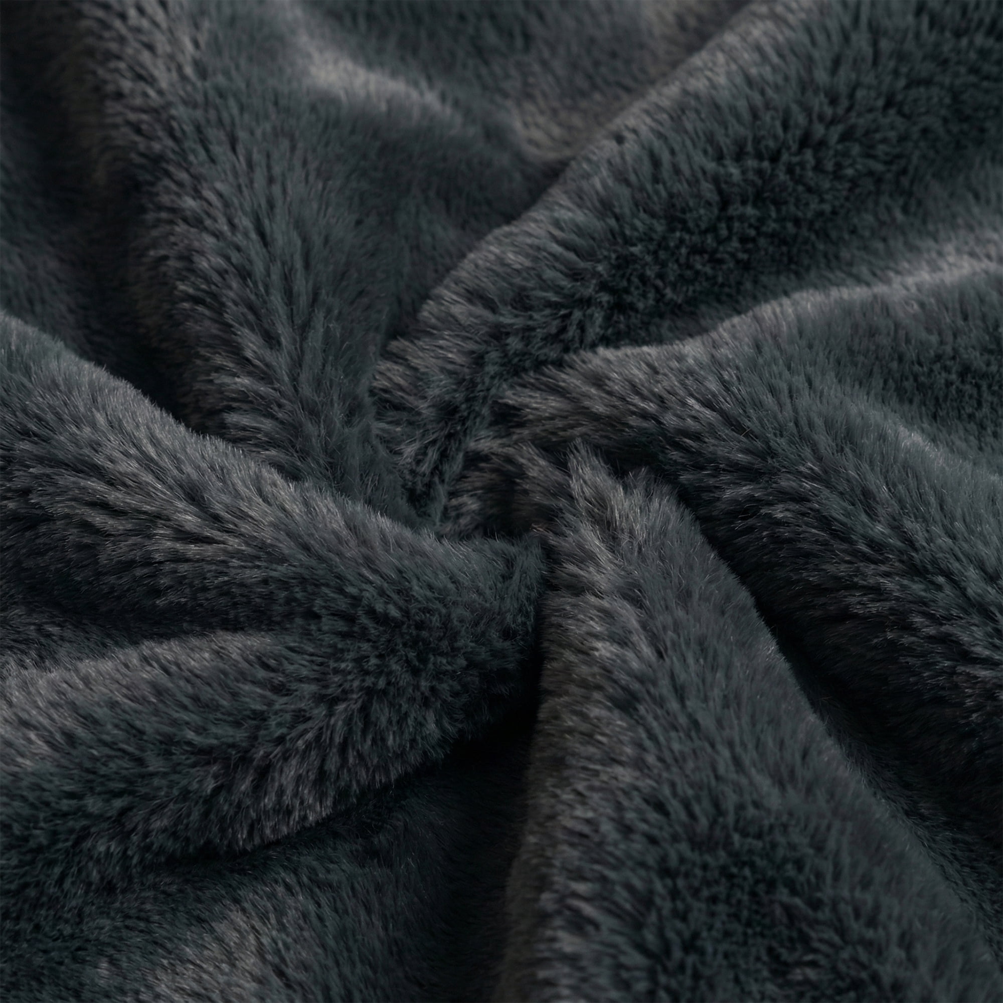 Americanflat Throw Blanket - 50x60 Inch Double Sided Luxe Faux Fur - Soft Plush Fleece Bedding - Cozy Warmth For Living Room Couch Or Sofa - Dark Gray