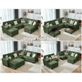 thumbnail image 5 of CHIC HOUSE 106" L Shaped Sectional Sofa with Storage Ottoman Chaise, Corduroy Sofa Convertible Sectional Couches for Living Room, 8 Seater Corner Modular Sofa with Deep Seat Throw Pillows, Green, 5 of 10