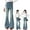 Blue, variant on Jean for Girls Elastic Wasit Jeans Flared Jeans High Waist Girls Baggy Pants with Pocket Clothes for 6-7 Years Girls
