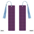 thumbnail image 2 of Kdxio Purple Black Plaid Print Metal Tassel Bookmarks,Perfect Gift for Art Lovers and Bookworms Metal Bookmarks for Women, 2 of 8
