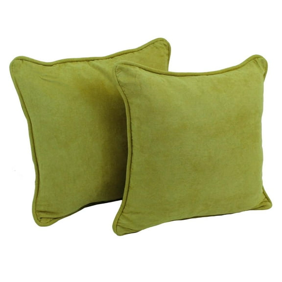 Belen Kox 18-inch Double-corded Solid Microsuede Square Throw Pillows with Inserts (Set of 2)