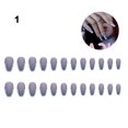 thumbnail image 2 of 24Pcs/Set Detachable Nail Tips French Style Colorful Fashion Women Fake Full Tips False Press On Nail for Manicure, 2 of 10