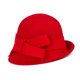 thumbnail image 4 of Jumpingount Sombrero de fieltro para mujer, gorro decorativo con lazo de fieltro para adultos, Color sólido, cómodo, transpirable, para otoño e invierno, Sombreros Rojo Jumpingount AP013206-01, 4 of 6