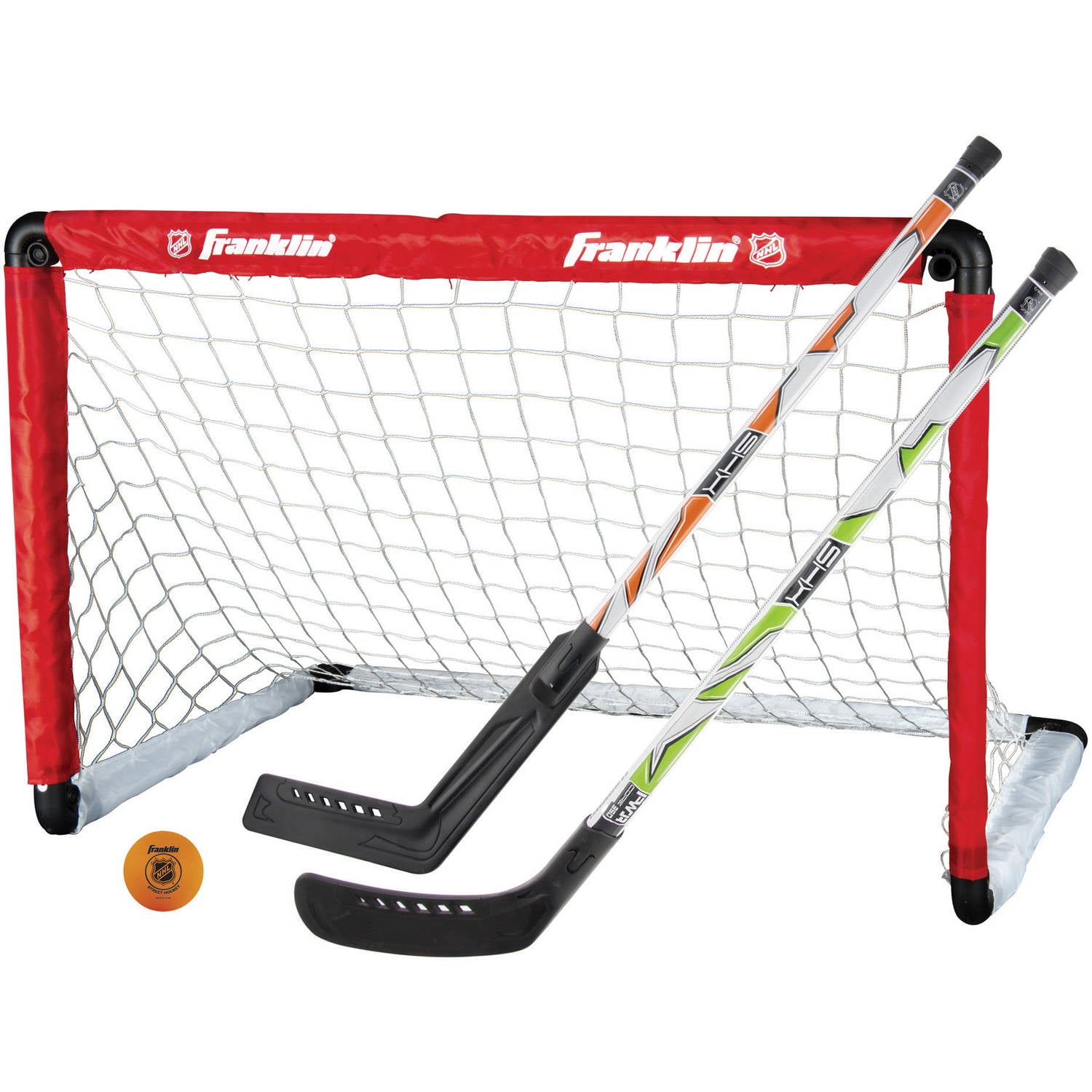 Kids Street Hockey Set Mini Goal Folding Sports Net with 2 Stick and Hockey Ball 