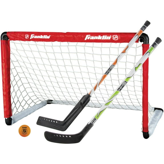 Franklin Sports NHL Kids Mini Hockey Goal   Sticks Set -36"