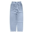 thumbnail image 4 of Women's Casual Pants High Waisted Loose Fit Boyfriend Jeans Elastic Waistband Wide Leg Comfortable Daily Vacation Wear, 4 of 5