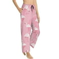 thumbnail image 2 of Daiia Pink Flamingos and Flowers Women's Sleep Pant with Pockets and Drawstring,Pajama Pants-Medium, 2 of 9