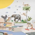 thumbnail image 1 of Adhesivos de pared con animales de la selva, elefante, cebra, mono y león, 1 of 3