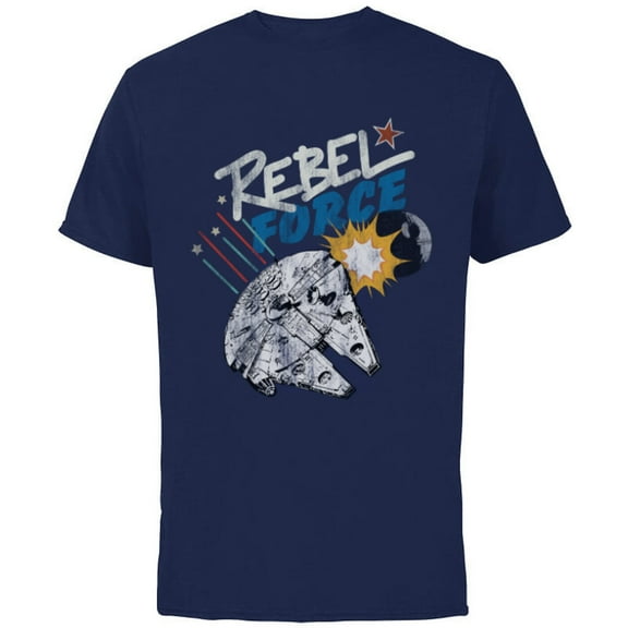 Star Wars Rebel Force Stars and Stripes July 4th - Short Sleeve Cotton T-Shirt for Adults - Customized-Navy