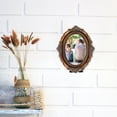 thumbnail image 4 of 1 Pce Cadre Photo Rétro Ovale Support Photo Décoratif Style Nordique Cadre Photo pour Déco Maison Bureau (Brun Clair), 4 of 8