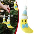 thumbnail image 2 of 1 Pc Christmas Plush Banana Ornament, Cute Stuffed Fruit Hanging Decoration with Knitted Hat, Soft Fabric Cartoon Banana Charm for Xmas Tree Holiday Home Party Winter Decor Festive Gift, 2 of 3