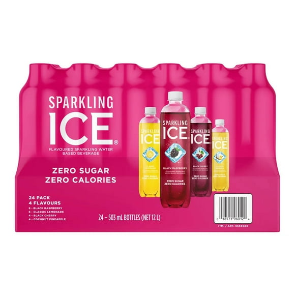 Sparkling ICE Flavoured Water Beverage Variety Pack, 503ml, 24-count