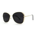thumbnail image 2 of Womens Pop Color Lens Classic Metal Rim Butterfly Sunglasses Gold Black, 2 of 4