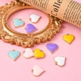 thumbnail image 4 of 1Bag 10Pcs 5 Colors Alloy Enamel Pendants Light Gold Heart Mixed Color 17x16x3mm Hole: 1.6mm 2pcs/color, 4 of 6