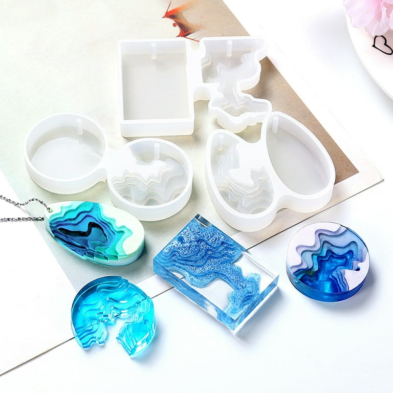 SENHAI 3Pcs Different Shapes Silicone Resin Ring Mold, 8 Sizes Ring Jewelry  Resin Casting Mold, for DIY Rings, Earrings, Necklace Pendants, Keyrings