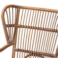 thumbnail image 4 of JERFIT Bohemian Rattan Armchair, Brown Wicker Chair with Ergonomic Armrests and Openwork Back, Handwoven Natural Material Accent Chair for Living Room, Patio, Garden, 4 of 6