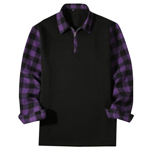 Blusa y camisa de manga larga con cuello vuelto para hombre, moda informal con cremallera, cuello vuelto enrejado, abrigo holgado de manga larga, abrigo de poliéster para hombre