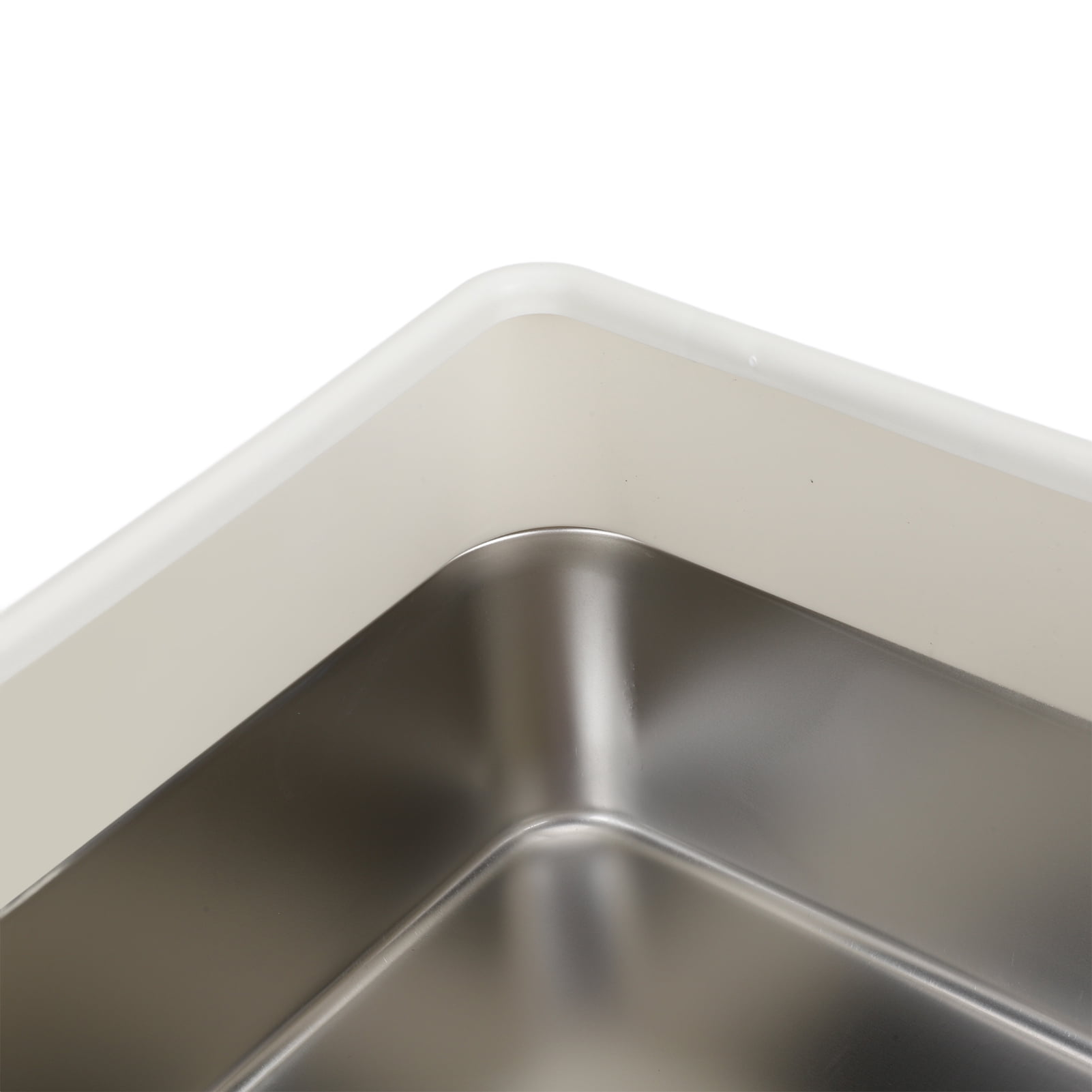 BOKYAN Stainless Steel Cat Litter Box Enclosed High Sided Anti Splashing Pet Pan, Easy to Clean Rectangle Toilet for Small Medium Cats, 20.47 inches / 52 cm Length, White