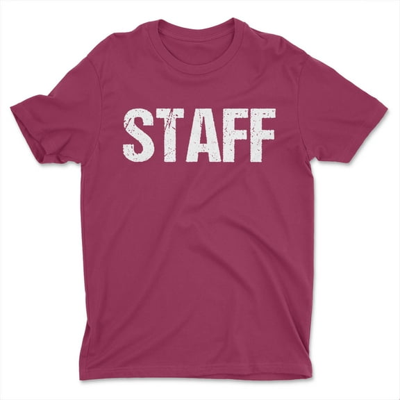 NYC Factory Men's Staff Tee Distressed, Maroon, Medium