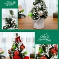thumbnail image 5 of 2Pcs Mini Christmas Tree,Xmas Tree Ornament with Balls And Bows for Desktops Cabinets Decor, 5 of 7