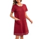 thumbnail image 3 of Batas de mujer para estar en casa, de manga corta, cómodas, informales, de maternidad, para lactancia, ropa de dormir holgada, de manga corta, camisón de talla grande, pijamas para mujer, 3 of 6