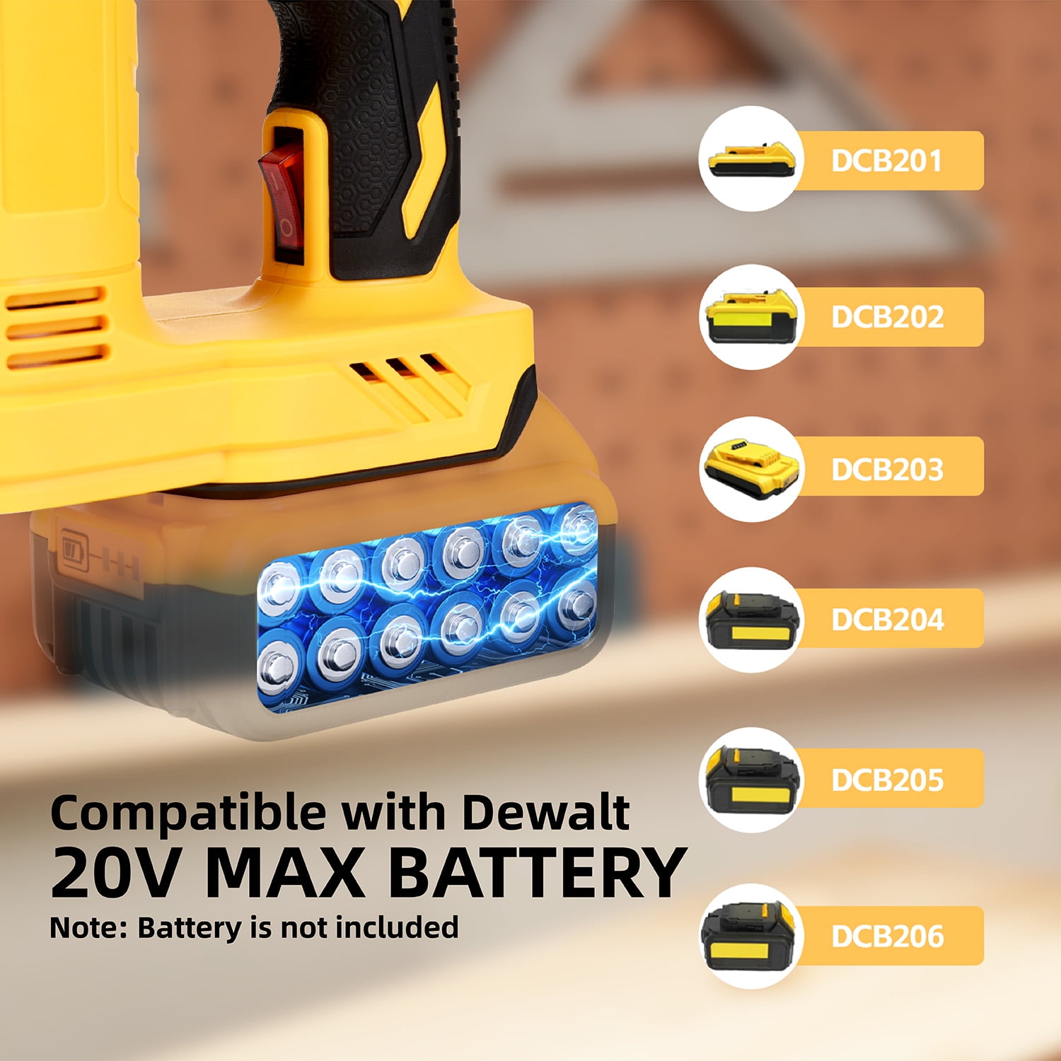 18 Gauge Brad Nailer Compatible with Dewalt 20V MAX Battery(NO Battery), Narrow Crown Stapler, 2 in 1 Cordless Nail Gun with 1000 Nails and 1000 Staples for Home Improvement, DIY and Woodworking