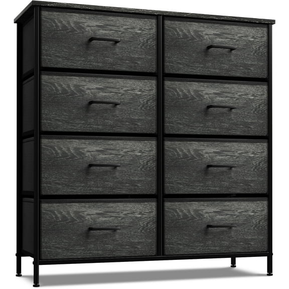 Sorbus Dresser with 8 Faux Wood Drawers - Storage Unit Organizer Chest for Clothes - Bedroom, Hallway, Living Room, Closet, & Dorm Furniture - Steel Frame, Wood Top, & Easy Pull Fabric Bins