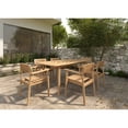 thumbnail image 6 of Riva 5-Piece Rectangular Teak Outdoor Dining Set with Stacking Armchairs, 6 of 10