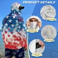 thumbnail image 4 of SEANATIVE Men's Fishing Hoodie UV Protection Hooded Top USA Flag Theme Long Sleeve Sun Block Top with Mesh Mask Fishing Clothes Patriotic Sun Shirt for Men, XL, Star Red White Blue, 4 of 7