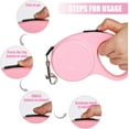 thumbnail image 4 of Correa retráctil para perros, correa extensible de 5 m con mango antideslizante, correa retráctil antienredos para perros pequeños y medianos de hasta 25 kg (rosa claro), 4 of 5