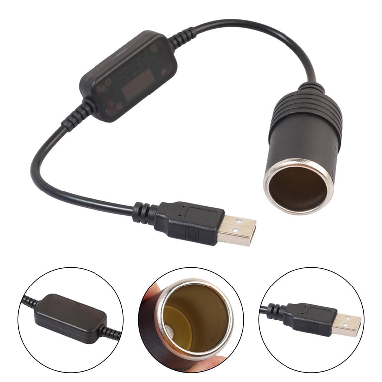 MeetUs 5V USB A Male To 12V Car Cigarette Lighter Socket Female Converter For Car Ciga
