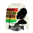 thumbnail image 2 of Fznquz Fashion Sweatshirts for Women Pullover White Sweatshirt Black History Print Oversized Crewneck Spring Womens Clothes, 2 of 4