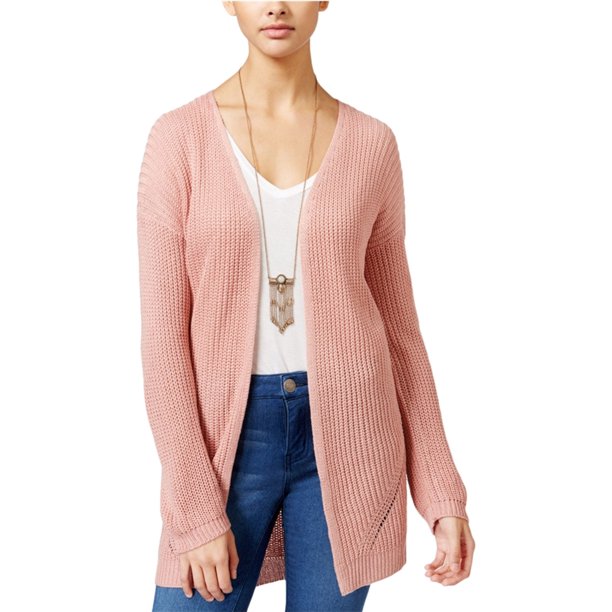 Suéter Hippie Rose Cárdigan Chunky Kint Rosa Grande