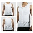 thumbnail image 3 of Unique Bargains Men Body Slimming Tummy Shaper Control Underwear with Zipper Stretch Shapewear Polyester White M, 3 of 7