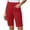 A_ Red, variant on PWPSG Womens High Waist Straight Leg Bermuda Shorts, Rolled Cuff Detail with Button Fly, Relaxed Fit for Daily Commute Outfits Yellow M